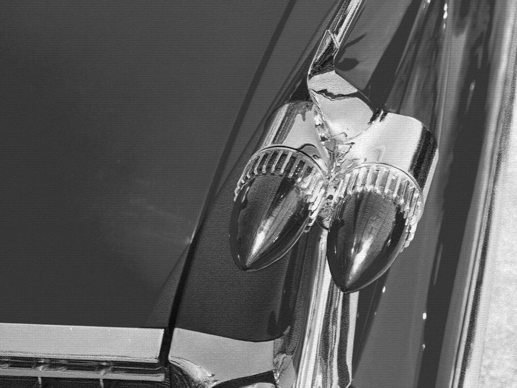 Red convertible tail lightbw